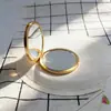 Espejo Portátil Redondo de Aleación de Zinc Personalizado, Espejo de Maquillaje de Doble Cara, Espejo de Maquillaje Plegable Metálico con Tapa abatible para Bodas
