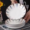 Hogar de celebridad de internet tazón plato de cerámica creativo tazón de ensalada retro japonés tazón de arroz tazón yamada tazón con patrón vertical tazón para fideos plato