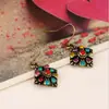 A0195 Brincos de diamante coloridos estilo Boêmio da moda para mulheres, fornecimento de comércio exterior retro europeu e americano
