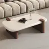 2026 Nova Mesa de Centro Retangular Estilo Vintage Creme, Móveis Simples para Sala de Estar, Produto de Nicho Minimalista de Designer de Alto Padrão