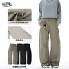 2026 Pantalones Casuales Curvos de Lona con Cuentas Retro Americanos Nuevos para Hombres y Mujeres, Marca de Moda Pantalones de Pierna Ancha Adelgazantes Desconstruidos