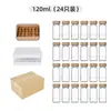 Botella Transparente para Condimentos con Tapa de Madera, Botella para Condimentos de Barbacoa, Botella de Vidrio, Botella Vacía, Botella de Vidrio a Prueba de Fugas para Sal, Frasco para Condimentos, Botella Pequeña, Botella Dispensadora