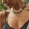 Colar feminino vintage indiano com contas de ágata, resistente ao desbotamento, versátil, feito à mão, acessório para clavícula no atacado.