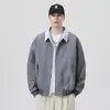 Chaqueta de béisbol corta de dos piezas para hombre, moderna, con solapa, para otoño, de colores contrastantes, nueva chaqueta estilo japonés 2026