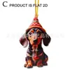 Colgante de Árbol de Navidad de Producto Nuevo Transfronterizo Colgante de Dachshund Navideño Decoración Acrílico Perro Interesante Arte Navideño para Perros