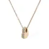 Colar com Pingente de Coração em Zircônia Banhado a Ouro 18K em Aço Inoxidável Aogu Moda Transfronteiriça Luxo Leve Corrente para Clavícula Versátil Novo para Mulheres