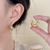 Brincos de coroa de cânhamo dourado de alta qualidade para mulheres, estilo Hong Kong, brincos de design de nicho, elegantes, leves, luxuosos, atacado