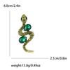 Nova Broche Cobra de Liga Europeia e Americana Retrô com Strass e Pedras Preciosas Pin de Broche Criativo Personalizado para Roupas Masculinas e Femininas