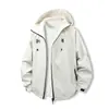 Chaqueta impermeable, resistente a las manchas, elegante, multicolor, versátil, de tela brillante para hombres y mujeres, adecuada para camping urbano y uso casual.