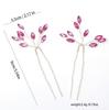 Tocados de Novia Transfronterizos Tejidos a Mano con Pedrería Pasador para el Cabello Accesorios para el Cabello Xiuhe Hanfu Pasador en Forma de U para Novia Coreana