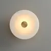 Parede de Fundo Simples de Mármore Natural para Sala de Estar Quarto Lâmpada Decorativa Designer Corredor Hall Lâmpada de Parede Redonda Tecido Ferro