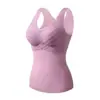 Chaleco Térmico para Mujer con Almohadillas en el Pecho, Hecho de Terciopelo Alemán, Forrado de Felpa para Calidez, Sin Costuras, No Necesita Usar Sujetador, Camiseta Base con Cuello en V
