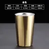 Taza de Agua de Acero Inoxidable 304 Estilo Coreano, Taza de Cerveza, Taza Dorada de Doble Pared para Bebidas, Taza de Té para Restaurante, Taza de Jugo, Taza para Enjuague Bucal