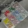 Brocas de unhas Hwaja imitação com 33 peças, super brilhantes, brocas coloridas, brocas redondas, strass K9, combinação, decoração super brilhante de fundo chato, acessórios, brocas coloridas