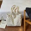Bolsa de Mano Estilo Coreano con Lunares de Gran Capacidad 2026 Nueva Bolsa Tote para Viaje Perezoso Bolsa de Hombro Versátil Bolsa de Tela Elegante para Mujer
