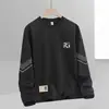 Sudadera de Marca Privada para Hombre, Cuello Redondo, Estampada, Nueva, Corte Holgado, Engrosada, Jersey de Manga Larga, Moderna, Casual, Versátil, Camiseta Base, Ropa de Hombre de Moda