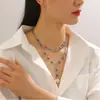 Collar y Pulsera de Acrílico Irregular con Colgante de Diamante Negro de Lujo Ligero Transfronterizo Europeo y Americano para Mujer Otoño e Invierno