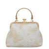 Bolso Cheongsam Bordado de Flores Estilo Chino Bolso de Hombro Cruzado de Mano con Cadena de Mano Encaje Retro con Bolso Antiguo Hanfu