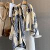 Bufanda Nueva de Otoño e Invierno Cálida y a Prueba de Frío Estampada, Moderna y Versátil, Chal Exterior Multifuncional, Bufanda de Uso Diario para Mujer