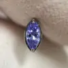 Pendientes Pequeños de Zirconia Forma de Ojo de Caballo de Aleación de Titanio, Clavos para Hélice Auricular para Perforación de Oreja, Accesorios de Joyería de Clavo para Cóclea de Gama Alta