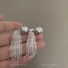 Pendientes de borla de perla negra de lujo, estilo francés, ligeros, de diseño vintage, con nicho de metal, con temperamento, de plata 925, con aguja.