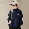 Sudadera Gruesa con Forro de Felpa para Niños, Top Casual de Invierno para Niños Mayores, Capa Base Térmica para Niños