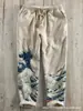 Pantalones de AliExpress de Venta Caliente Transfronterizos Sueltos Casuales Comercio Exterior Europeo y Americano Rectos Impresión 3D Cintura Alta Pierna Ancha