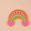 Accesorios coreanos Ins de acrílico multicolor en forma de U con franja arcoíris, accesorios simples de nicho semicirculares para bricolaje