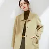 Nuevo Abrigo de Lana Doble Cara para Mujer, Abrigo de Longitud Media para Otoño e Invierno, Abrigo de Lana Holgado y Adelgazante