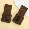 Calentadores de Pierna Cortos de Punto con Patrón Trenzado y Botones para Mujeres Europeas y Americanas Otoño e Invierno, Rodilleras, Cubre Botas Cálidos de Lana, Cubre Pies, Calcetines Holgados