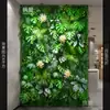 Muro Vegetal Transfronterizo, Muro Vegetal Artificial Tridimensional Simulado de Gama Alta, Decoración de Flores Artificiales, Fondo Verde, Muro de Césped Famoso en Internet
