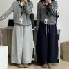 Pantalones de Pierna Ancha Estilo Japonés Perezoso de Nueve Puntos Otoño Nuevo Talla Grande Holgados Adelgazantes Gris Deportivos Casuales Pantalones de Chándal