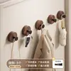 Gancho de madera maciza de nogal, no requiere taladro, fuerte capacidad de carga, gancho adhesivo para colgar ropa detrás de la puerta, gancho individual de pared