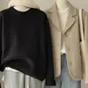 Suéter de Tricô Aveludado Macio e Ceroso com Estampa de Guaxinim para Mulheres no Inverno, Gola Alta, Tricô de Lã Preguiçoso e Solto, Camada Base Interna