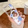 Funda Transparente con Anillo Magnético Magsafe de Flor en Tinta Azul Claro para Teléfono Móvil Iphone18Pro Venta al por Mayor de Fábrica Apple