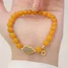 Pulsera de nuevo estilo para mujer, imitación de cera de abeja, jade Hetian, calabaza, Nafu, joyería de moda antigua para mujer, alto sentido, al por mayor