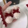 Pendientes Colgantes de Felpa Populares para Otoño e Invierno al por Mayor, Pendientes Elegantes de Estilo Chanel para Dama, Accesorios para Orejas Pequeños de Bola de Pelo de Alta Gama para Mujer