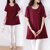 Foto Real de Moda Simple de Verano 2026, Blusa Elegante de Corte Holgado para Mujeres de Tallas Grandes, Top Elegante y Adelgazante de Talla Grande