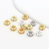 Anel de Ouro Real 18K com Zircônia Diamantada Separado por Contas Roda de Ouro Contas Quadradas Escada Coração Contas Soltas Acessórios para Miçangas DIY C45