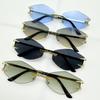 Gafas de Sol de Lucha sin Marco Transfronterizas de Moda 2025 Nuevas Gafas de Sol Poligonales Europeas y Americanas Gafas de Sol de Moda Personalizadas