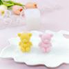 Molde de Silicona de Oso Estéreo DIY Oso de Amor Tejido Vela de Aromaterapia Yeso Cubito de Hielo Adorno Molde para Goteo de Pegamento