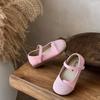 Sapatos Pequenos de Couro Estilo Princesa para Meninas, Sapatilhas Foscas com Costura Colorida Doce, Novos Sapatos de Princesa de Solado Macio para Outono, Sapatos de Bico com Solado de Sapatilha