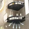 Estante de Almacenamiento para Baño Espacio de Baño Aluminio Sin Taladro Trípode Montado en Pared Esquina Escurridor Estante Artefacto de Almacenamiento