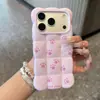 Borde de ola de nube con textura acolchada y diseño de huella de pata, adecuado para funda de teléfono iPhone 17 Pro, funda suave Apple 18