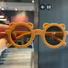 Gafas de sol infantiles de oso dibujos animados orejas pequeñas esmeriladas montura redonda gafas de sol para bebé gafas UV protección solar