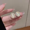 Brincos de Prata 925 com Pedra Olho de Gato para Mulher Temperamento Geométrico Amor Brincos de Sentido Avançado Brincos Coreanos ins Atacado