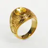 Anillo de Acero de Titanio para Hombre Vintage Route 66 Grabado y Tallado con Circonita Negra