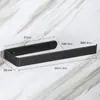 Portarrollos de cocina cuadrado de aluminio espacial sólido negro sin perforar para montaje en pared/gabinete