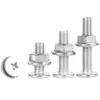 Tornillos de Acero Inoxidable 304 de Cabeza Plana Fina en Cruz, Juego de Tuercas con Brida, Tornillos de Cabeza Plana Grande M3M4M5M8