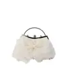 2026 Verano Nuevo Estilo Malla Encaje Plisado Bolso de Mano de Noche Dulce Cadena de Perlas Bolso Cruzado para Mujer